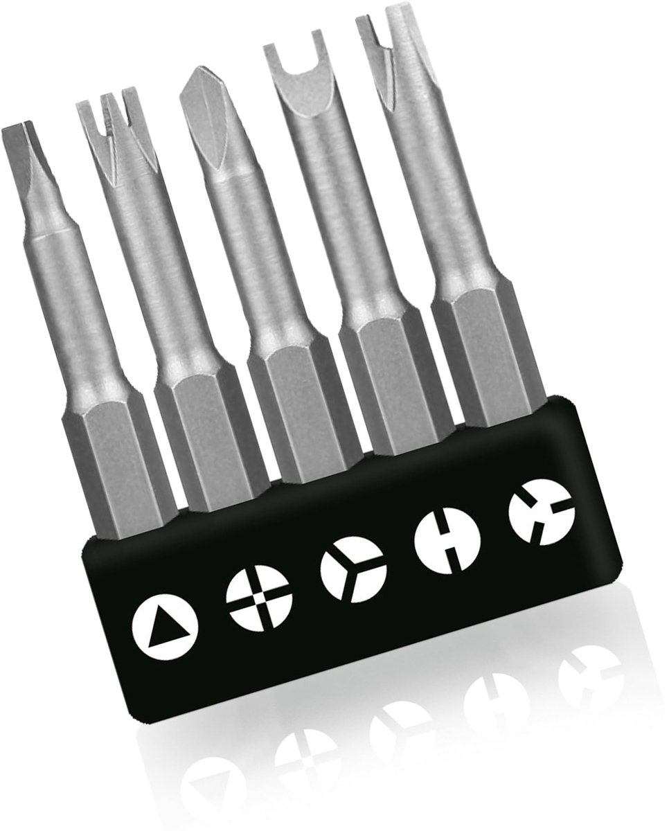 Allecto - Speciale vormige schroevendraaierset - 5 stuks - Perfect voor precisiewerk - 50 mm - Driehoek en U-vorm - Hoogwaardige CrV-staal - Geschi...