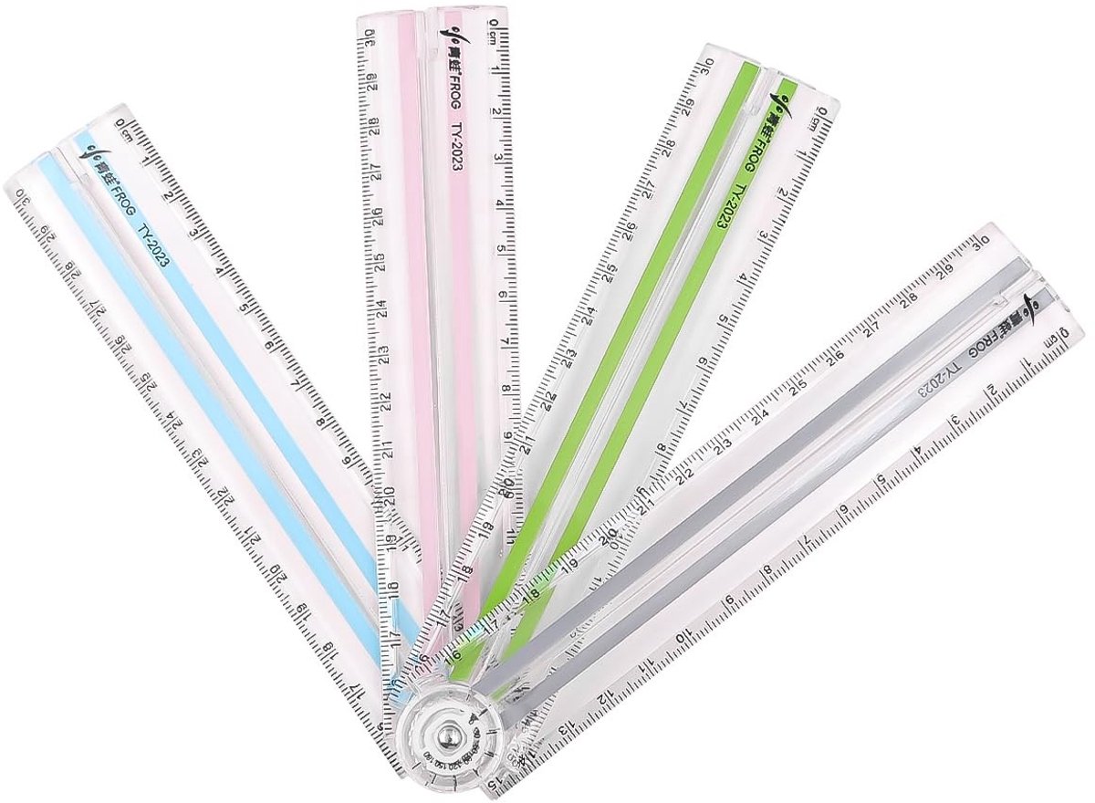 MTTProducts - Transparante Vouwliniaal - 30cm Meetliniaal - Flexibel en Praktisch - Kunststof - Schoolbenodigdheden - Perfect voor Kinderen en Kantoor