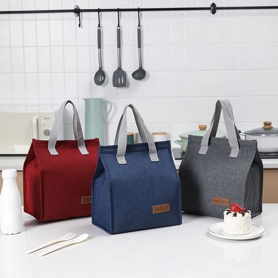 MTTProducts - Cooler Bag - Insulated lunch bag - Perfect voor school en kantoor - Grijs - Waterproof - Ideaal voor picknicks - Compact formaat van Mttproducts — afbeelding 5
