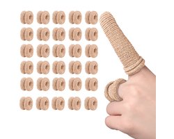 Vingerbob - 30 Stuks - Vingercondoom - Katoen - Vingerbescherming - Vuilafstotend - Herbruikbaar - Ademend - Vingerverband - Vingersok - Elastisch - Vingermouwen - Geschikt voor thuis, keuken en werkplek - Beige