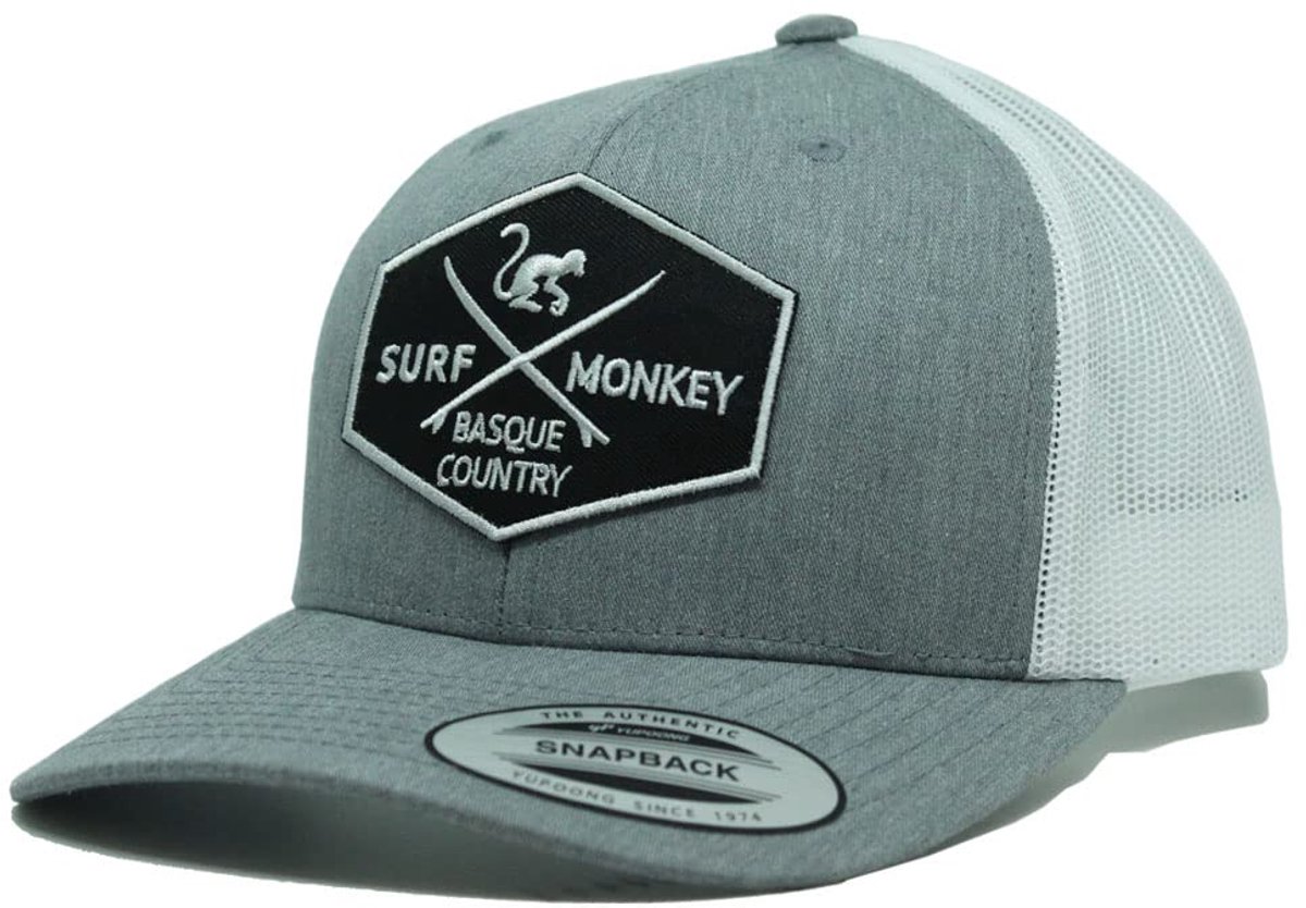 Surf Monkey - Trucker Cap - 6 Panel - One Size - Snapback - Grijs