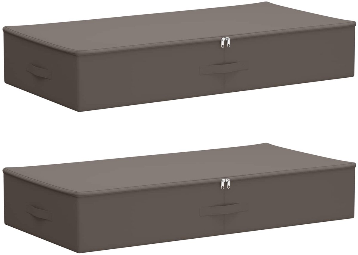vidaXL - Opbergbox - 2 - pcs - Grijs - 90 - x - 48 - x - 15 - cm - Nonwoven - stof