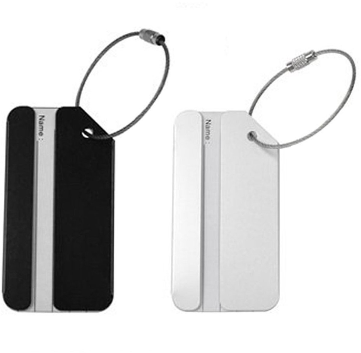 Store_9 - Luggage Tags - Identificeer je bagage - Zwart en zilver - Handig en praktisch - Set van 2 - Perfect voor reizen