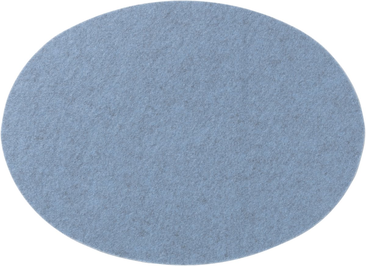 2 Vilten Placemats Ovaal + 2 Onderzetters Lichtblauw 45x33cm