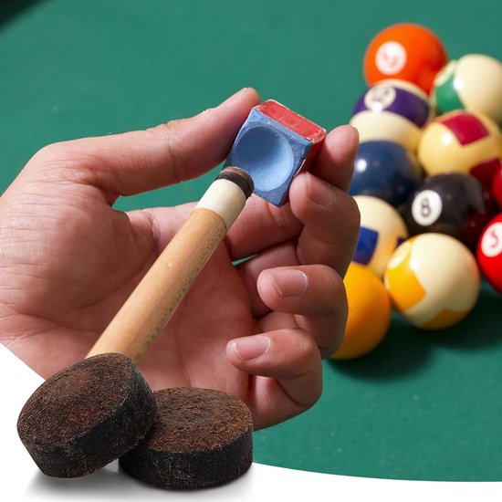 20-delige vervangingsset voor biljartkeu tips, 13mm leren keukoppen met opbergdoos voor biljart en snooker accessoires — afbeelding 2