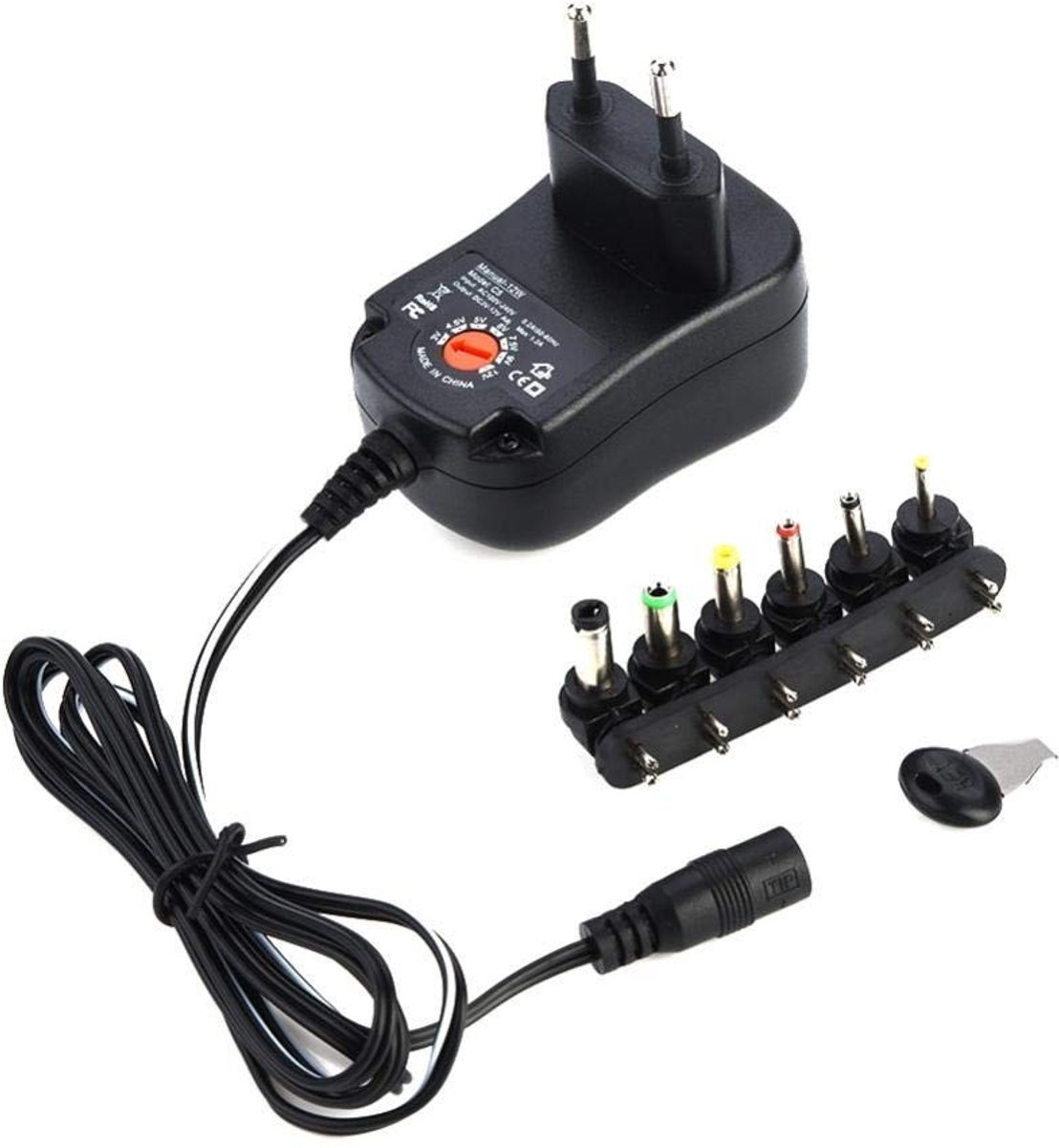 Byshayne - verstelbare spanning - 12W adapter - ideaal voor mini TV en kleine apparaten - zwart - geschikt voor notebooks - 3-12V voeding