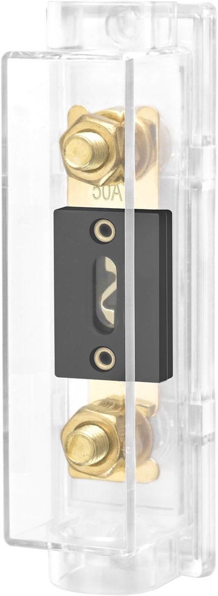 Byshayne Fuse Holder - 50 Amp - Geschikt voor 0/2/4 Gauge - Inclusief Fuse - Betrouwbare bescherming voor audio-installaties