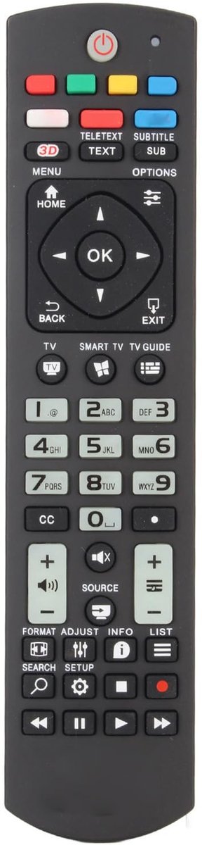 Allecto - Universele Tv-afstandsbediening - Vervangend - Ergonomisch ontwerp - Lichtgewicht - Snelle respons - Geschikt voor alle tv-modellen