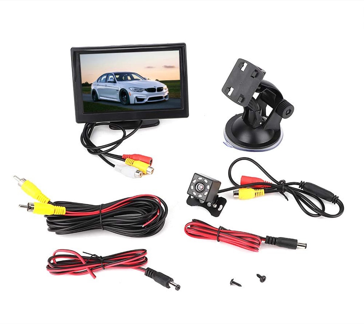 Terisass 5 Inch Car Monitor met Achteruitrijcamera en Nachtzicht