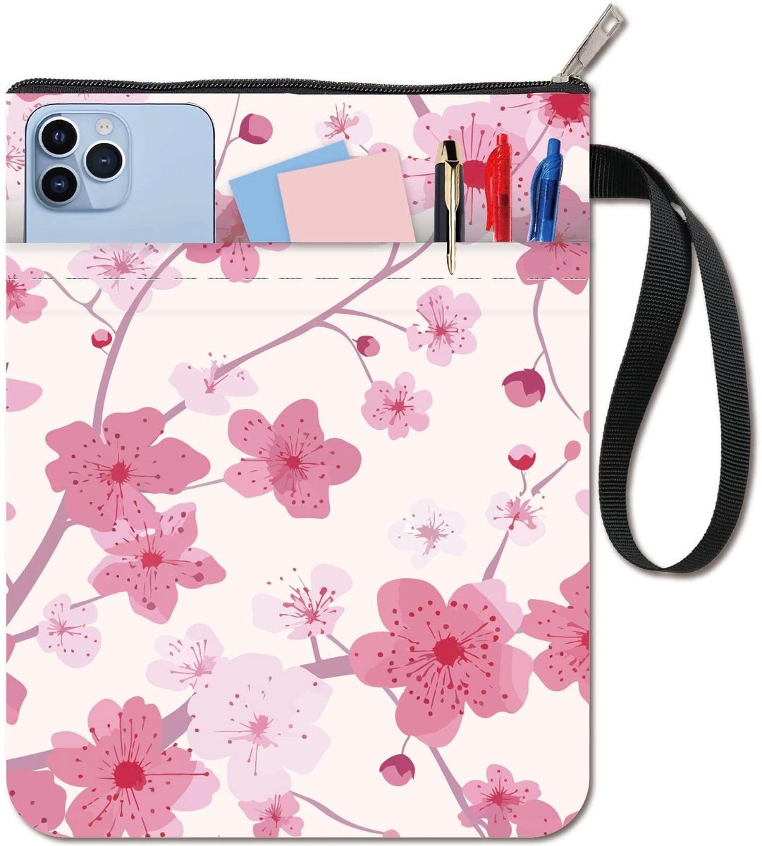 Allecto - Boekhoes - Cherry Blossom - Wasbare Boekbeschermer - Katoenen Hoes - Zipper Sluiting - Ideaal voor Boekliefhebbers - 22x28 cm