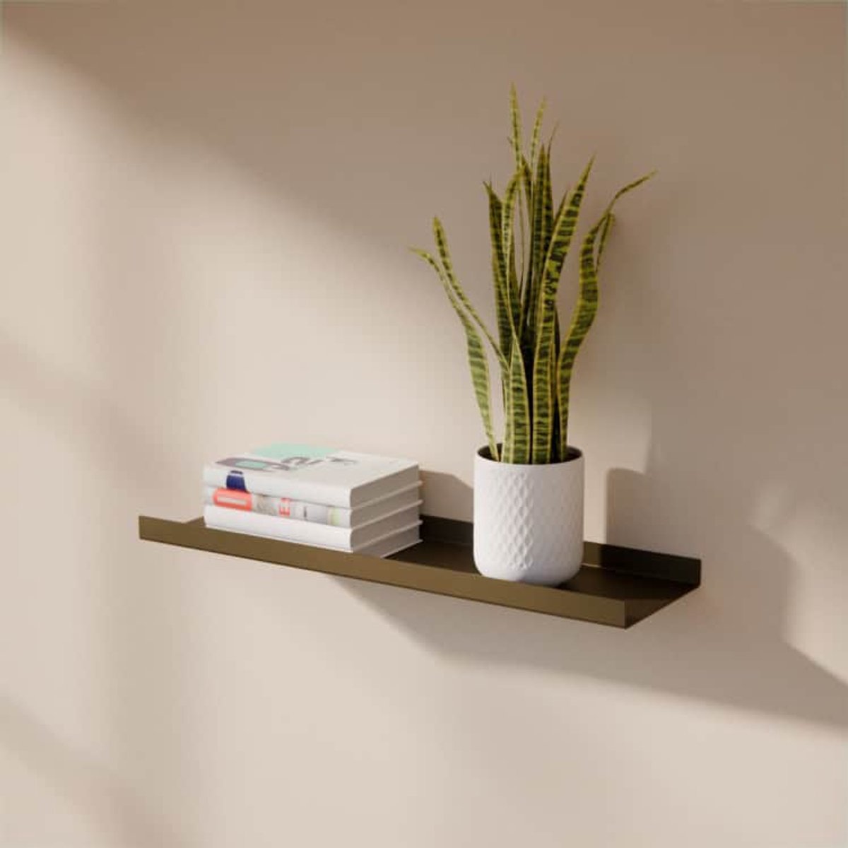 Metalen Wandplank Edge Bronze C33 60 cm - Kunst van Staal