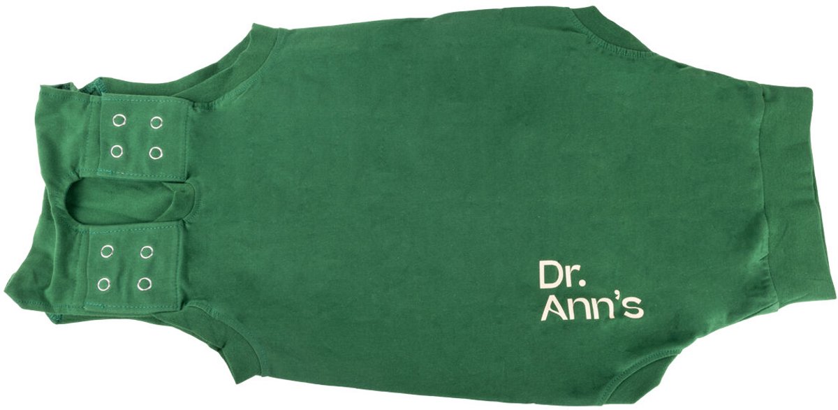 Dr. Ann's Protective Shirt XXL Groen - Honden Romper - Alternatief voor Hondenkraag en Hondenkap - Beschermt na operatie of ter ondersteuning bij huidziekten, incontinentie of loopsheid - Comfortabele Pasvorm - Ademende Stof