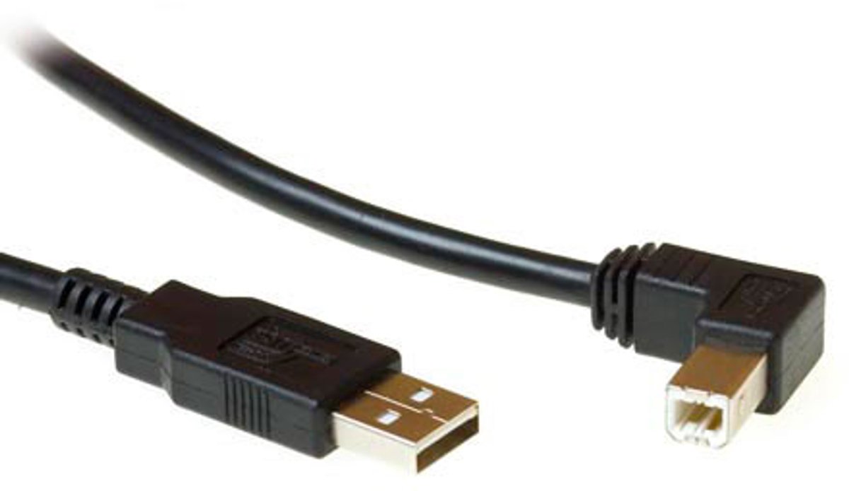 ACT SB2408 USB 2.0 A Male/USB B Male (Haaks) - 1,8 meter