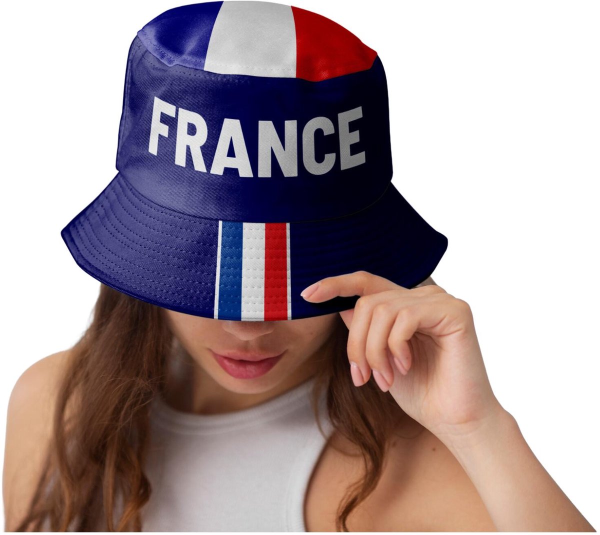 Funny Fashion Verkleed hoedje Supporters - France - Frankrijk - blauw - bucket hat - volwassenen