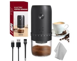 Elektrische Koffiemolen - Bonenmaler - Verse Koffie - 40 maalstanden - Compact formaat - Zwart