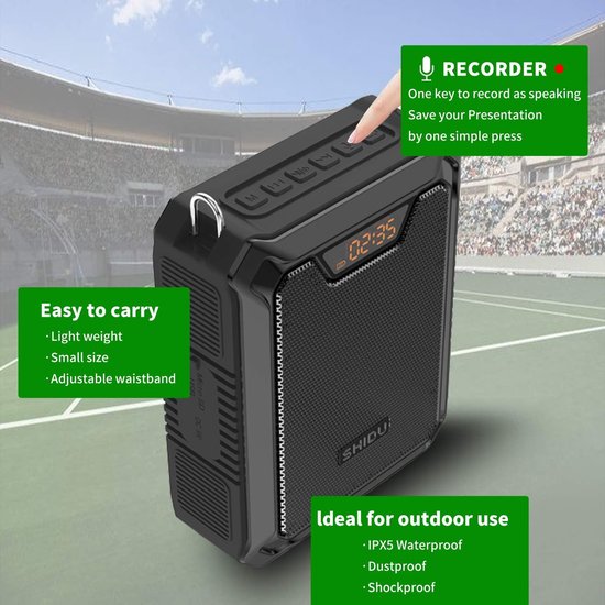Stemversterker Draadloos - Bluetooth Speaker - IPX6 Waterdicht - UHF Microfoon - 30W — afbeelding 4