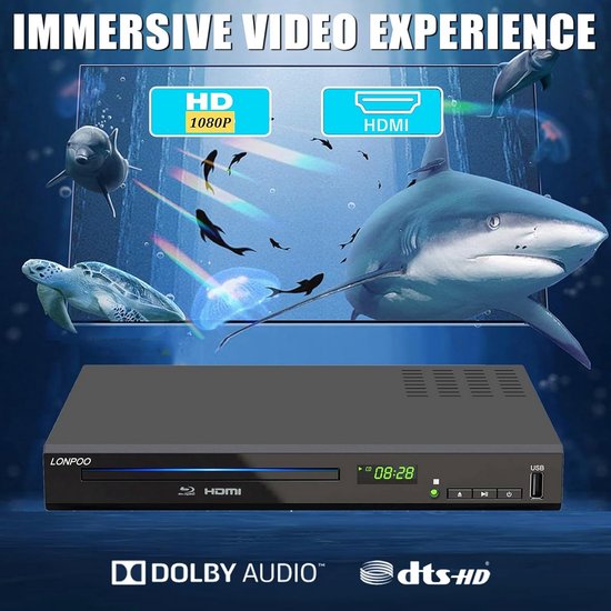 Full HD Blu-Ray Speler - HD Disc Player - Home Cinema - DVD Upscaling — afbeelding 5
