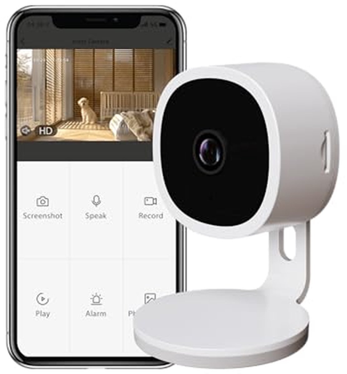 Slimme Bewakingscamera - Wifi Beveiligingscamera - Binnen Bewaken - Full HD Nachtvisie - 1080p - Wit