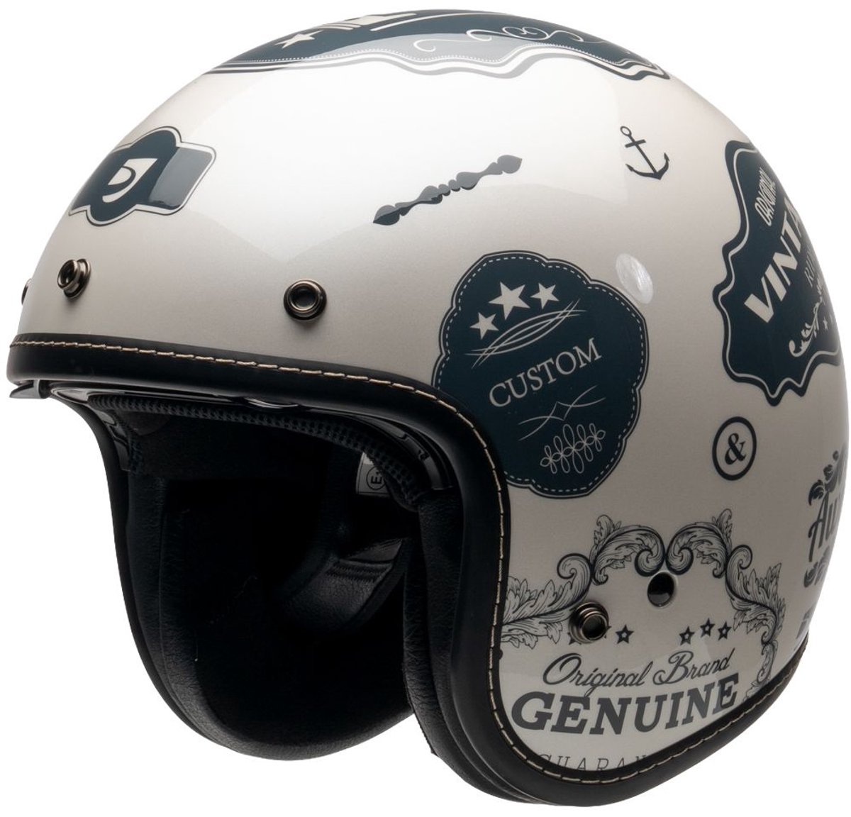 MOTOBLOUZ ELEMENT DMC Scooterhelm - Motorhelm - Jet Helm voor Vespa, Scooter, Motor Brommer & Snorfiets - Wit - L