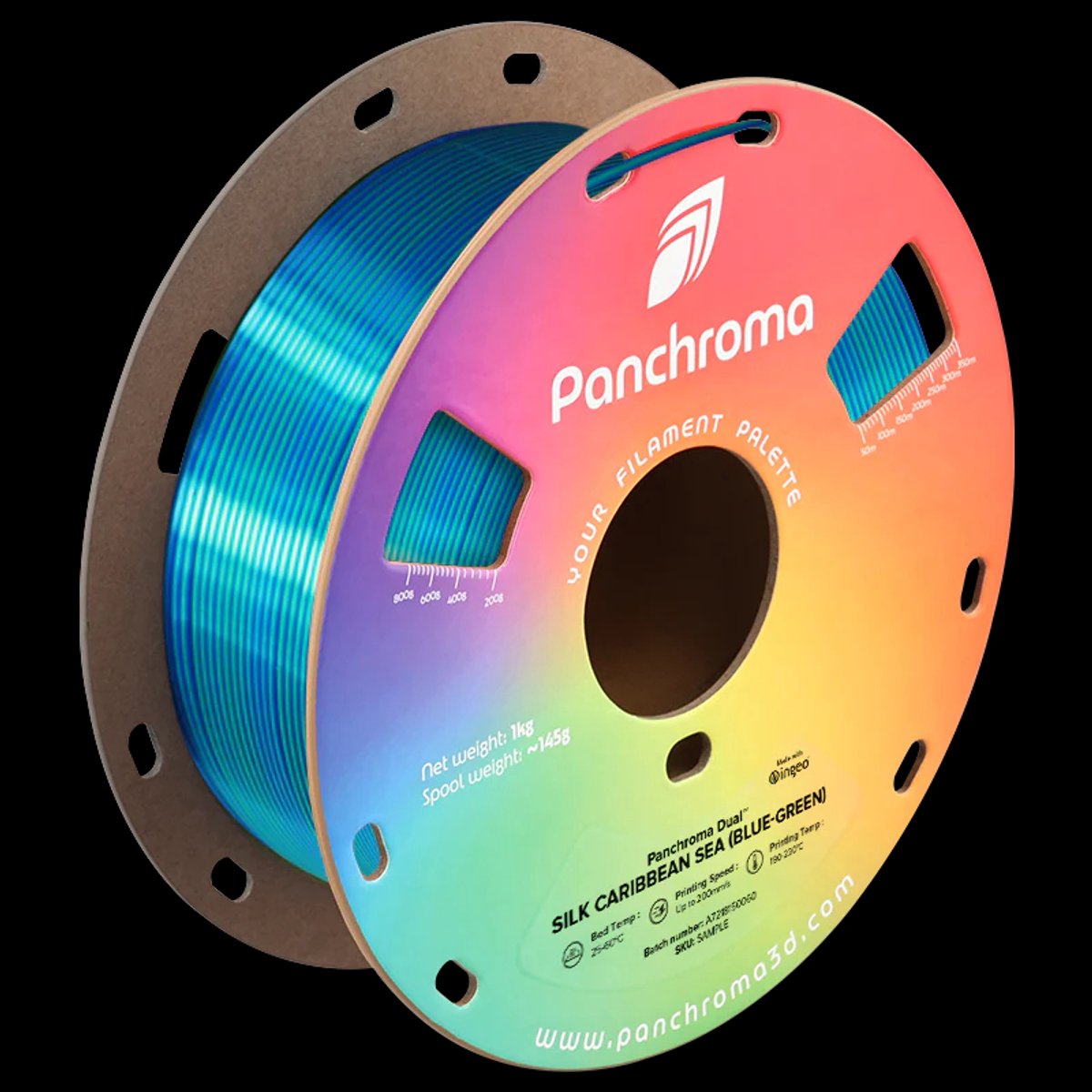 Polymaker Panchroma Dual Silk Caribbean Sea (Blauw Groen) PLA 3D filament 1,75mm 1kg