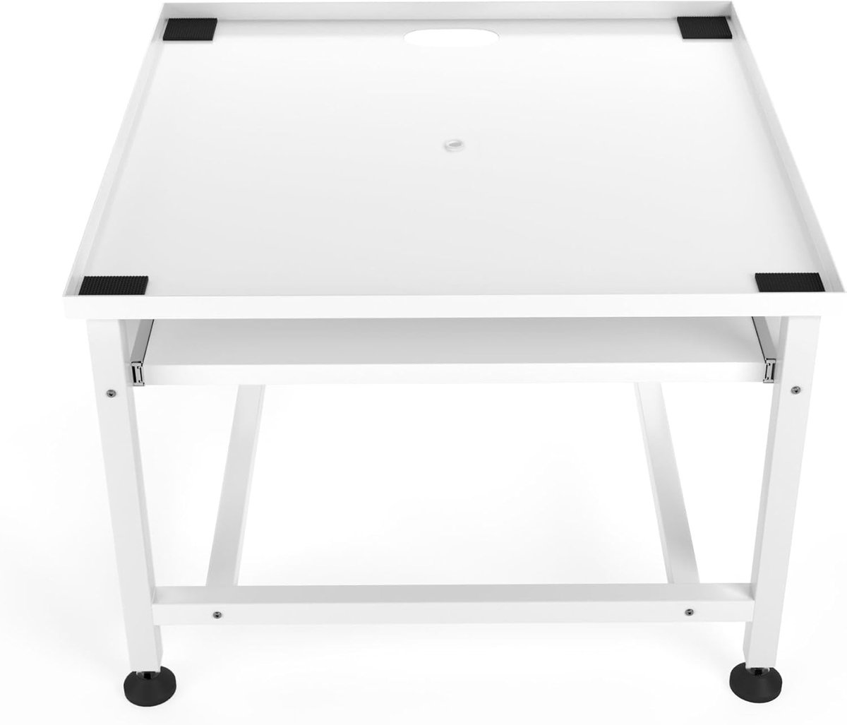 Wasmachine Verhoger - Opbouwmeubel XL - Wasmachine Plaatsen - Uitschuifbaar Plateau - 63 x 63 x 45 cm - Wit