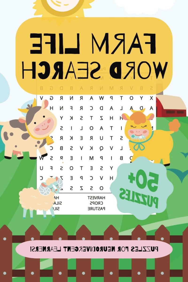 Woordzoekboek Boerderij - Puzzelboek Dieren - Ontspanning en Hersentraining - 55 Unieke Puzzels - 110 Pagina's - Niet gespecificeerd