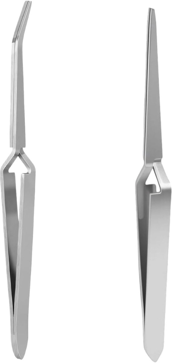 2 Pcs Cross Lock Tweezers - Professionele RVS Tweezers - Curved Straight Soldering Tweezers voor DIY Crafts - Sieraden Maken - Elektronisch Laboratorium