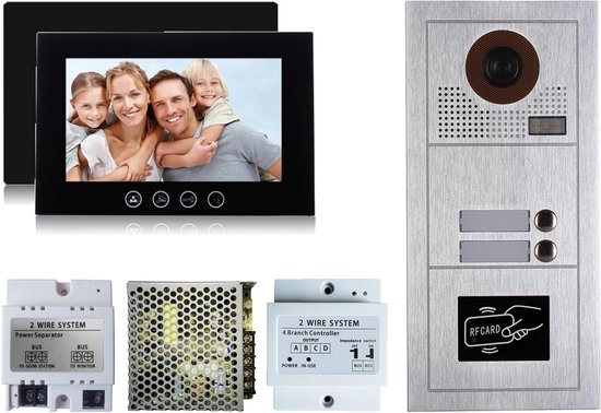 Video Deurintercom - Bel Systeem - Veiligheid Thuis - 2 Draads Installatie - 7 of 10 inch monitor - Zwart — afbeelding 5
