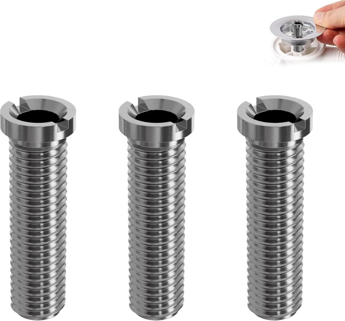 3 Pack Hollow Screw Sink - 304 RVS - Afvoer Strainer - Schroef voor Keukens (35mm)