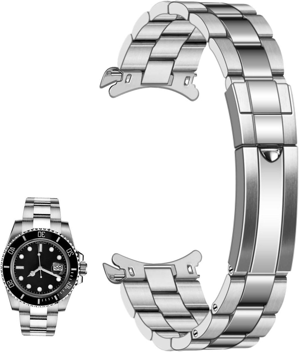 Metalen Horlogeband - RVS Band - Horloge Personaliseren - Dubbele Gesp - 20mm 22mm - Zilver Goud