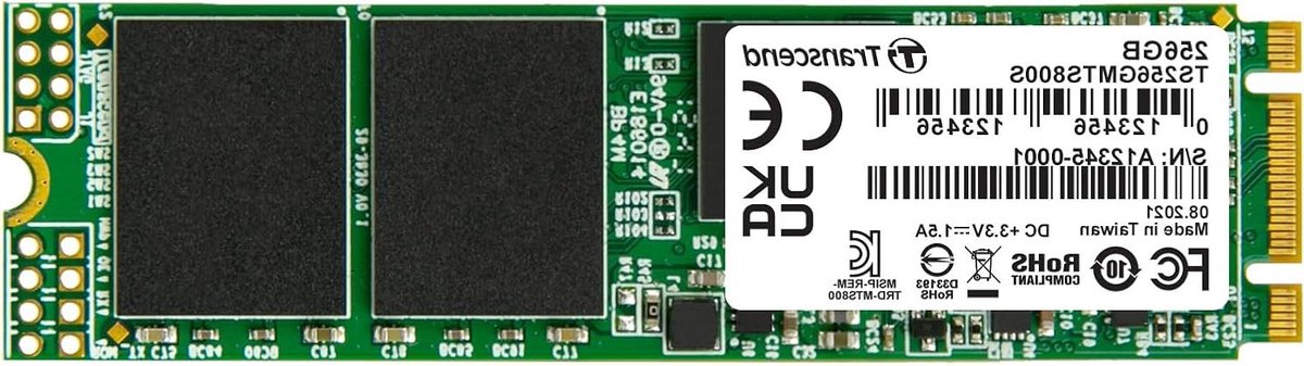 Interne SSD - Opslag Schijf - Snellere Computer - M.2 Vormfactor - 256 GB - Groen