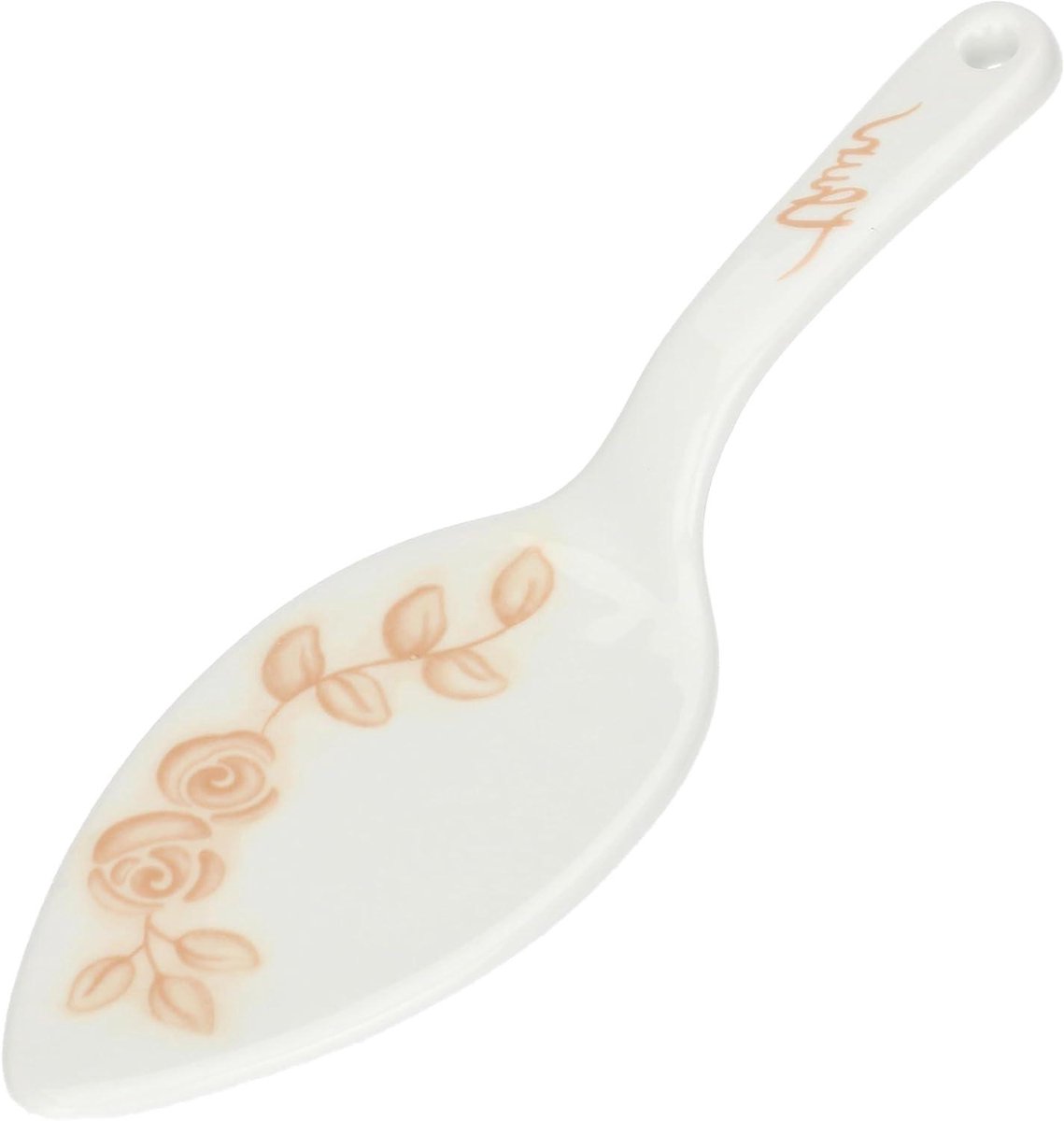 Taartschep - Taartmes Serveerschep - Taart Serveren - Porselein Design - 245 x 8 cm - Wit