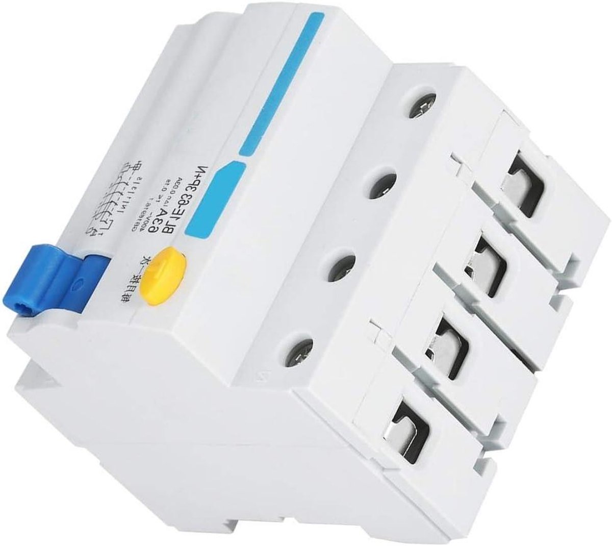 Aardlekschakelaar - Stroomonderbreker Lekstroom - Elektrische Beveiliging - Compact formaat - 63A 230V - Grijs