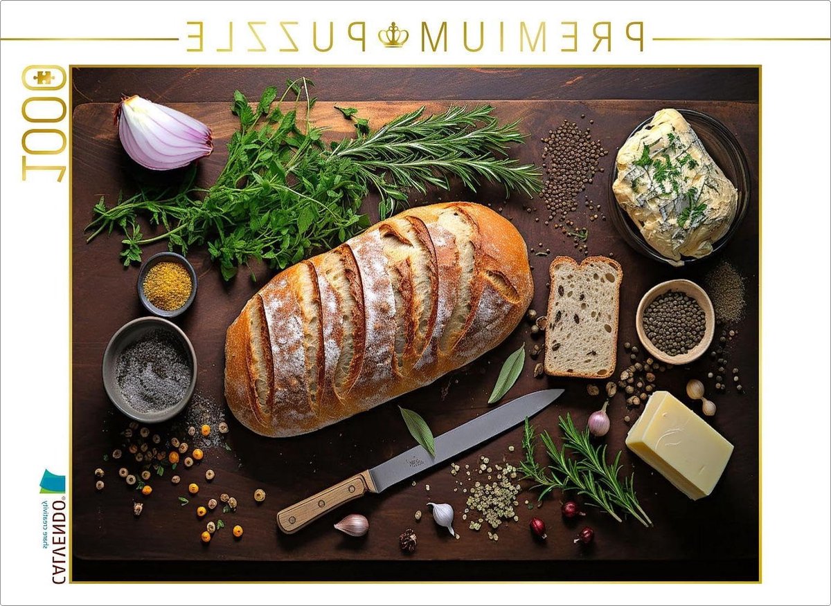 Puzzel Brood Kruiden - Legpuzzel 1000 stukjes - Ontspanning thuis - Precisie uit Europa - 64 x 48 cm - Kleurrijk