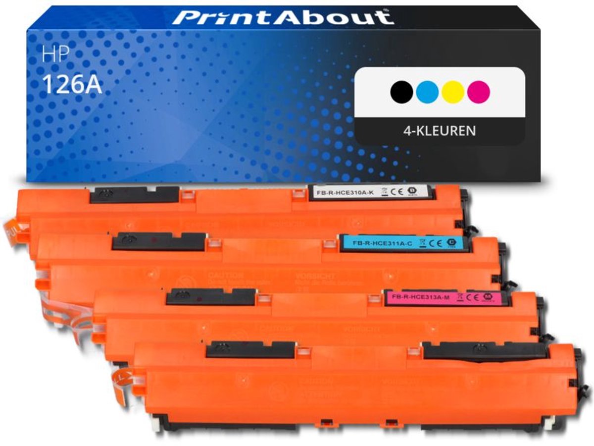 PrintAbout - Alternatief voor de HP CE310A (nr 126A) / 4 Kleuren