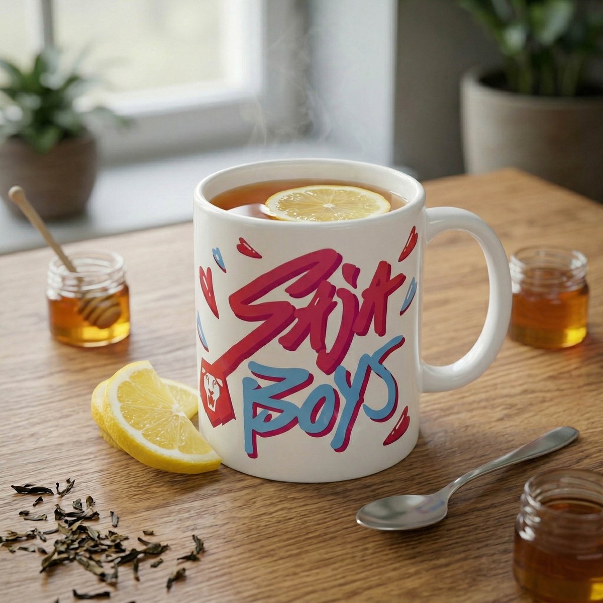 K-Pop Demon Hunters SAJA BOYS Keramische mok met oor, witte theemok 315 ml — cadeau in Cadeau-ideeën - foto 2