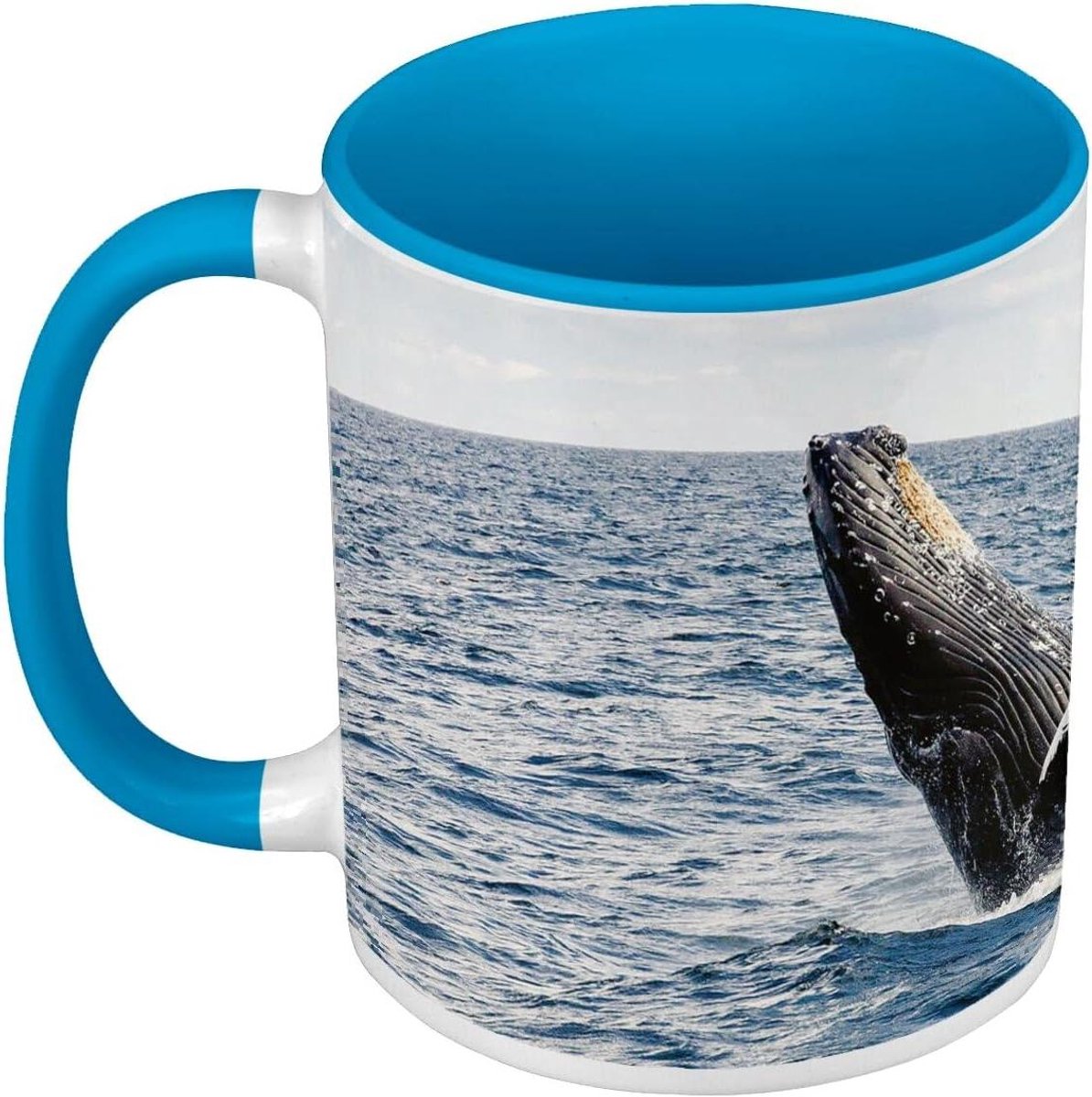 Keramische Mok - Koffiemok Theeglas - Ochtendroutine - Gekleurde Binnenzijde - 360 ml - Blauw