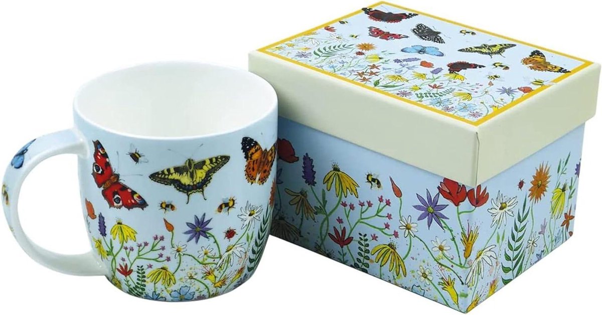Bone China Mok - Porseleinen Kop - Koffie Drinken - Met Geschenkdoos - 350 ml - Wit