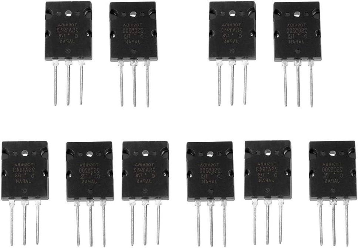 Vermogenstransistors - Transistorsets - Audioversterkers Repareren - Hoge Vermogens Koppeling - 10 Stuks - Zwart