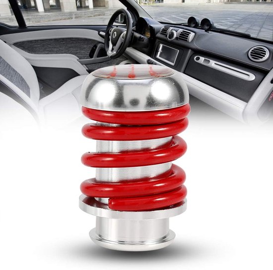 Schakelpookknop Aluminium - Veerpookknop Pookknop - Auto Versnellen - Universele Pasvorm - 62 mm Hoogte - Rood — afbeelding 3
