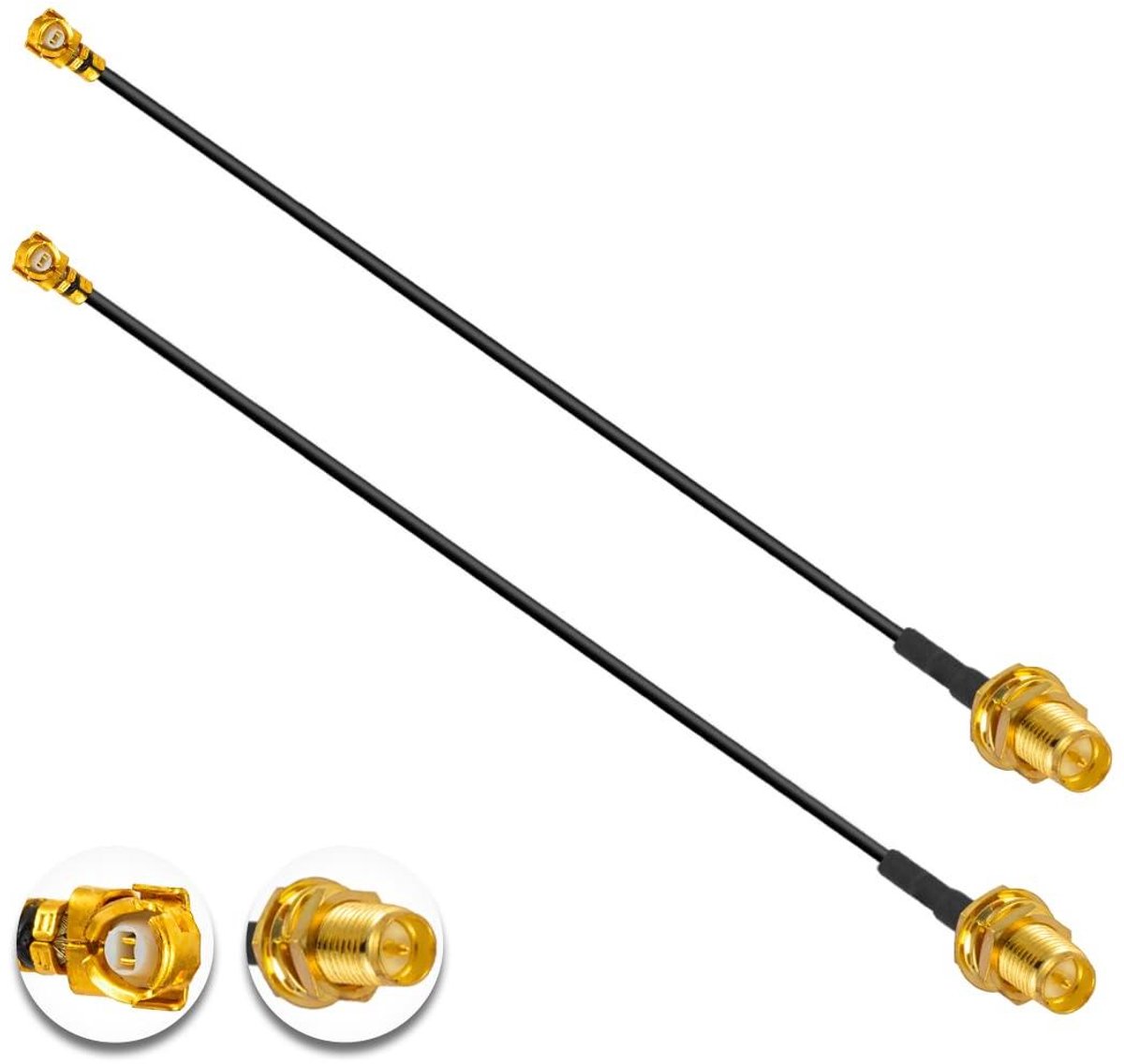 Coaxiale Kabel Set - Antenne Kabel - Signaal Versterken - Lage Verlies - 25 cm - Wit