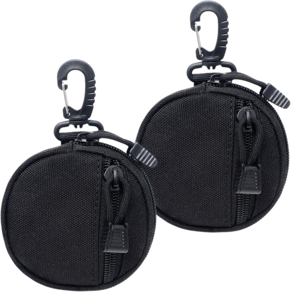 Tamarow 2 Stuks Heuptas met Karbijnhaak - Money Belt - Riemtas - Outdoor - Spatwaterdicht - Zwart