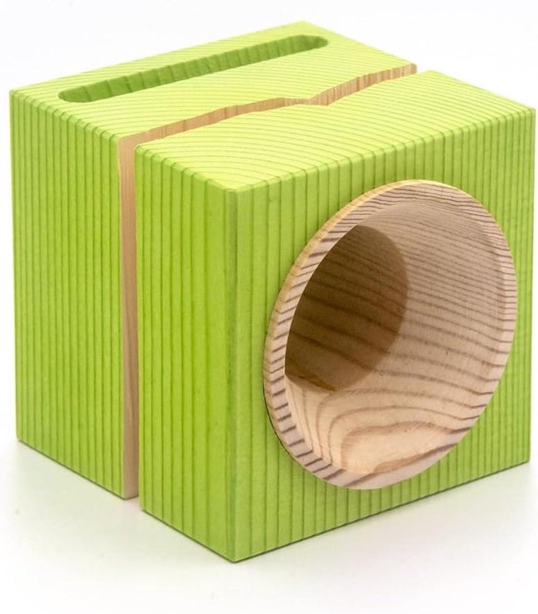 Houten Geluidsversterker - Passieve Speaker Telefoonstandaard - Muziek Luisteren - Handgemaakt Uniek Design - 10 x 10 x 10 cm