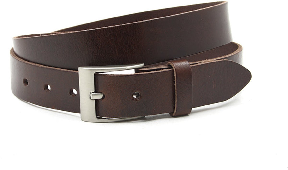 Dames riem bruin - 3,5 cm jeans - Leer - Basic riem - Basic - Maat 95