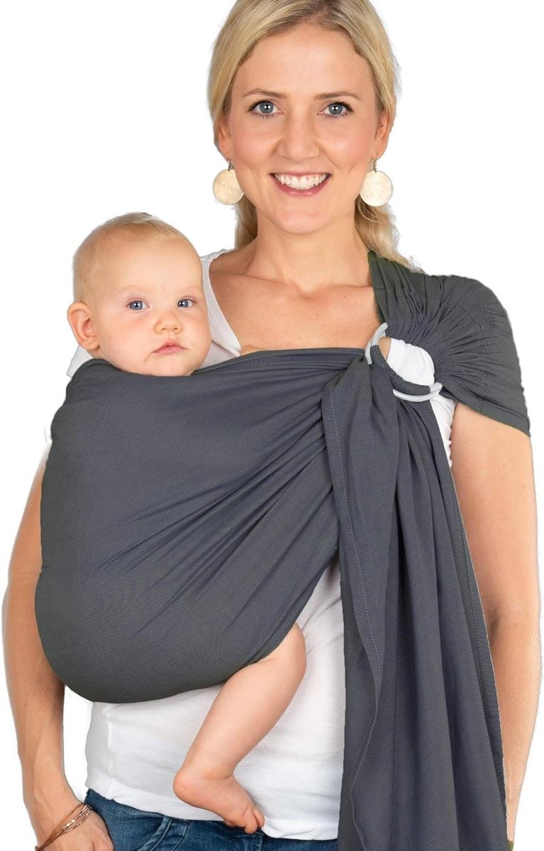 Draagdoek Ring Sling - Draagband Baby - Snel Baby Dragen - Kruislichaam Weefsel - 1 Aantal - Grijs