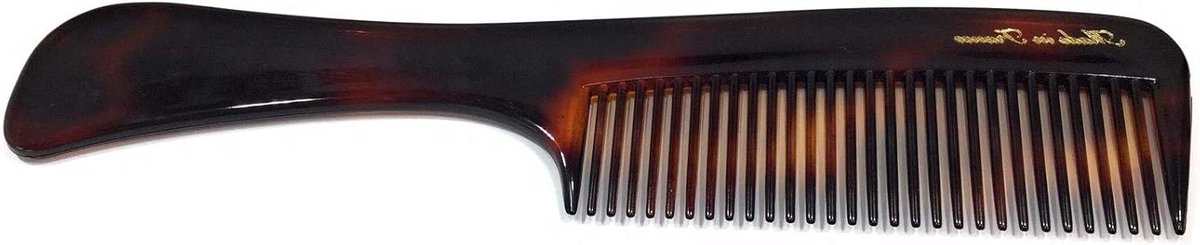 Handvat Kam - Kapperskam Baardkam - Haar Styling - Acetaat Materiaal - 19 cm - Havanna Barnsteen