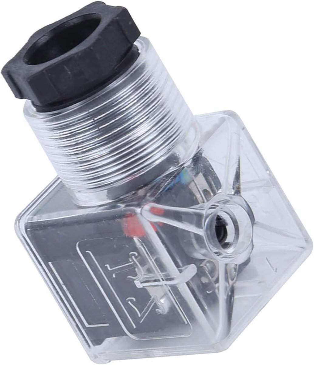 Hydraulische Solenoïde Ventiel Connectoren Set van 5 - Universele Accessoires voor DC24 Solenoïde Ventielen, Transparante Pluggen en Coils voor Hydraulische Systemen
