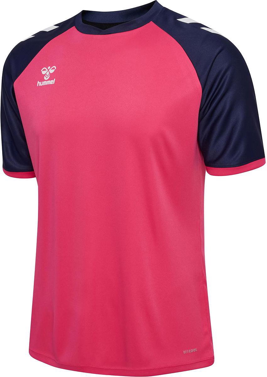 Hummel Match League Shirt Korte Mouw Heren - Raspberry / Marine | Maat: S