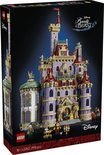 LEGO Disney Belle en het Beest Kasteel 43263 bouwpakket. Paars kasteel met torens, Belle en het Beest minipoppen en details zoals een klok.