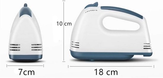 Elektrische Handmixer - Keukenmixer Garde - Bakken en Mixen - 7 Snelheden en Turbo - 18x12cm - Wit van Merkloos — afbeelding 2